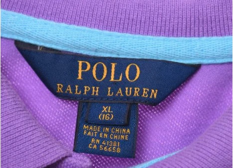 Ralph Lauren lila póló cimkéje