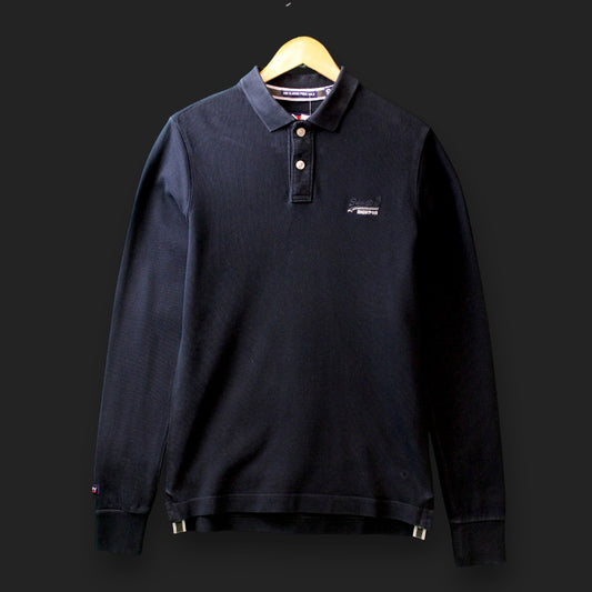 SuperDry Long Sleeve Polo Shirt (Size-S)