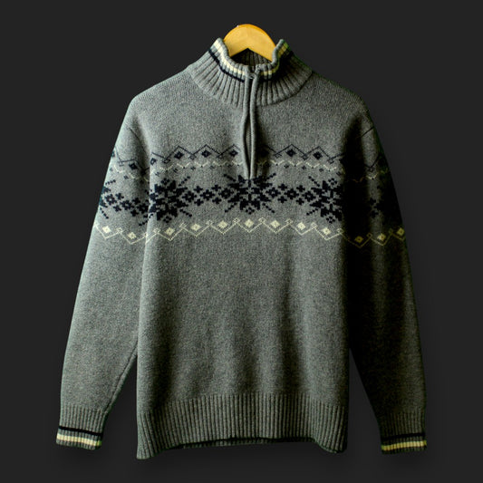 Royalty 1/4 Zip Knitted Sweater (Size-L)