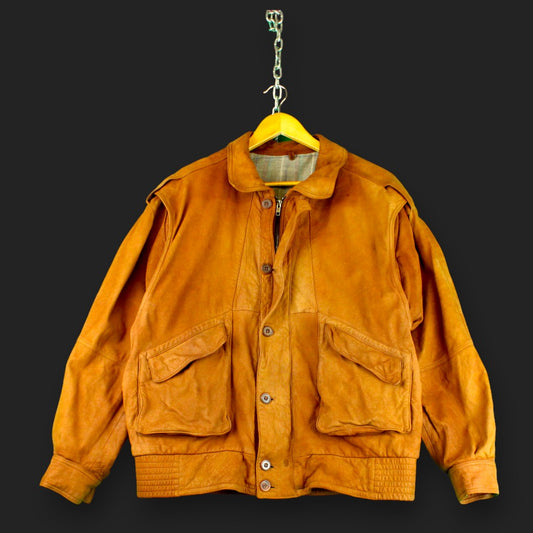 Vintage 80's Leather Bomber Jacket
